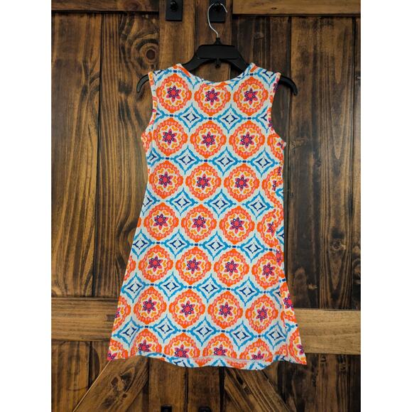 Counting Daisies girls Sz 10 sleeveless blue orange geometric colorful GUC - Picture 2 of 9